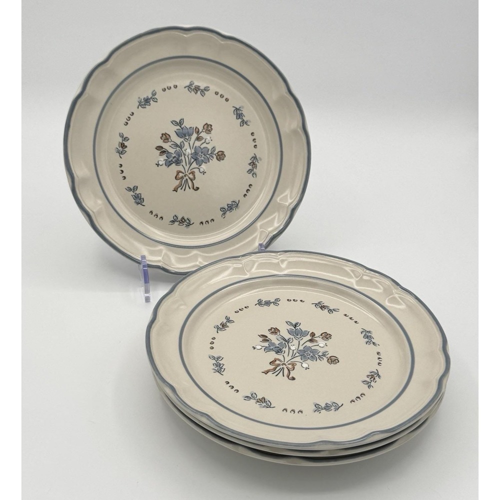 Vintage Cordella Bluet Salad Plates Set‎ of 4 Stoneware Japan 7.5" New Old Stock